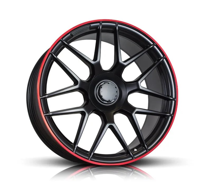 STYLE BY MB  22X10 STYLE 852 MATTE BLACK RED LINE  MATTE BLACK RED LINE